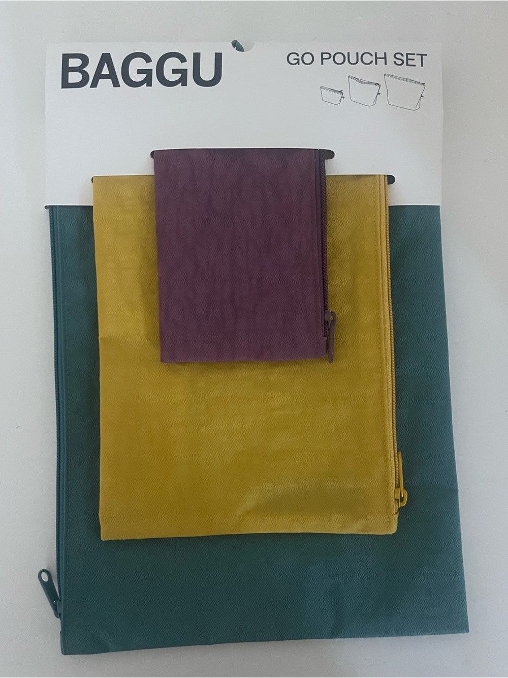 BAGGU Go Pouch Set - Teal, Mustard & Plum